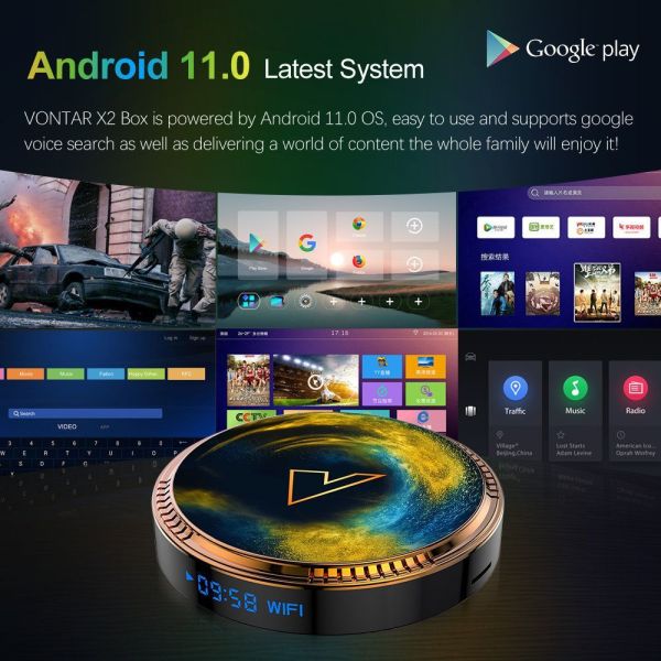 Vontar X2 Android 11 TV Box 4k Ultra Hd Dual Wifi Streaming Player Device
