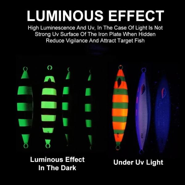 Luminous Slow Jigging Lures Slow Pitch Lures For Saltwater Metal Lead Fishing Lure