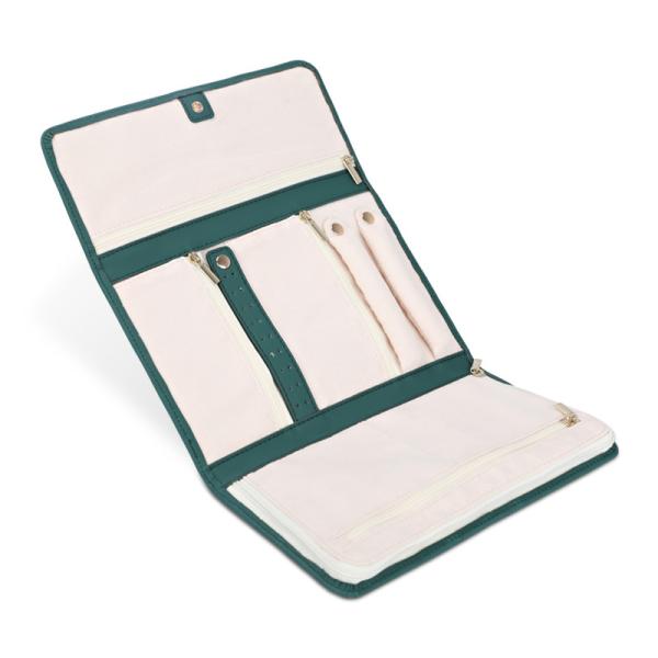 Custom Jewelry Storage Bags Organizer Vegan Leather Green 23x15x2.54cm