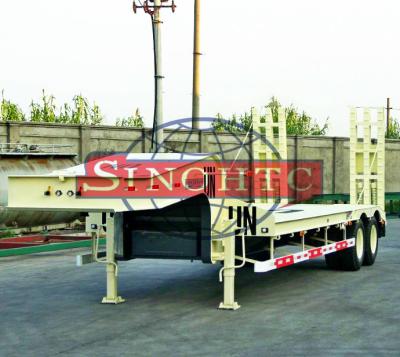 40 T 2 Axle Low Bed Semi Trailer High Strength Steel Material 8 Pcs Tyre