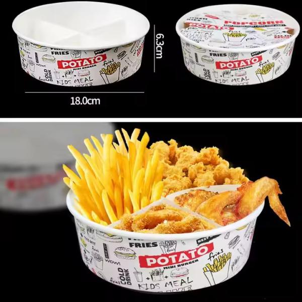 Customized Printed French Fry Paper Container Hamburger Fast Food Fried Chicken Wing Packaging Box
