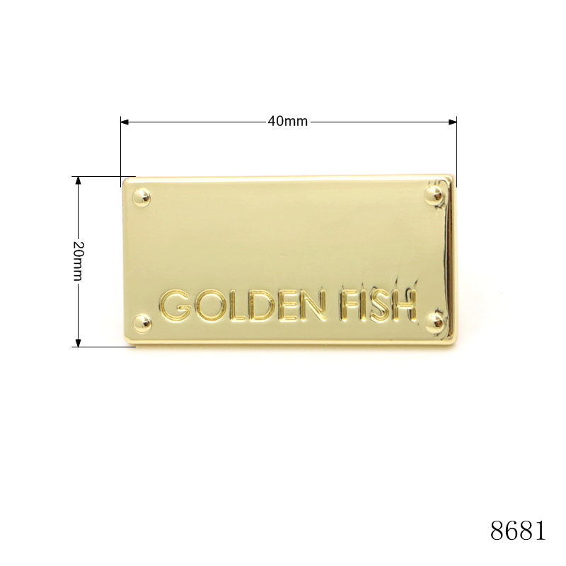 Personalized Design Leather Bag Purse Metal Label Logo Custom Engraved Logo Name Plate for Lady Handbag