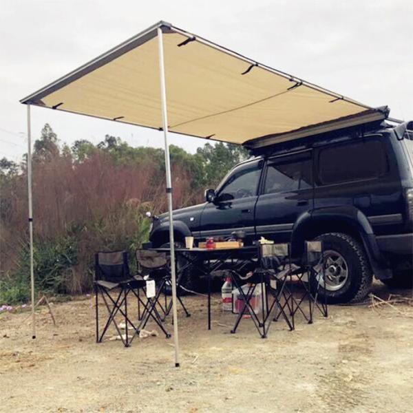 O telhado superior do toldo do lado do carro da barraca do telhado 420D exterior cinzento retira a máscara 140X200X200CM de acampamento do abrigo da barraca