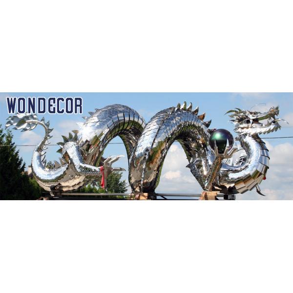 Подгонянное украшение металла большой скульптуры дракона нержавеющей стали на открытом воздухе
