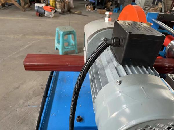 Rectangle Steel Downspout Roll Forming Machine Round Sawing Cutting 5T Decoiler