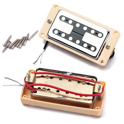 Pickup de guitarra H Style Cream ABS Metal Humbucker Dual Coil Pickup N8.6K/B12.7K saída