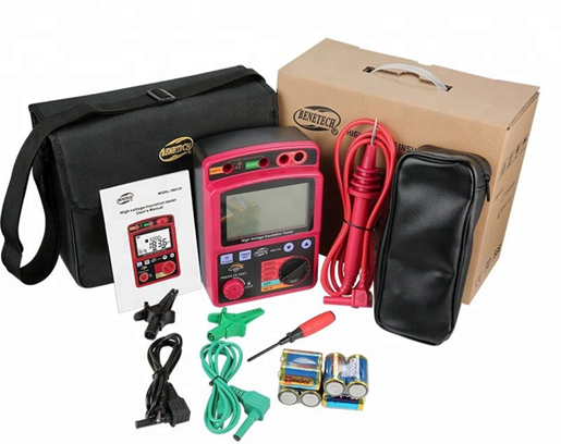 GM3123 GM3125 Voltage Insulation Tester Digital Ohm Meter 2500V 5000V with 12V DC Adapter