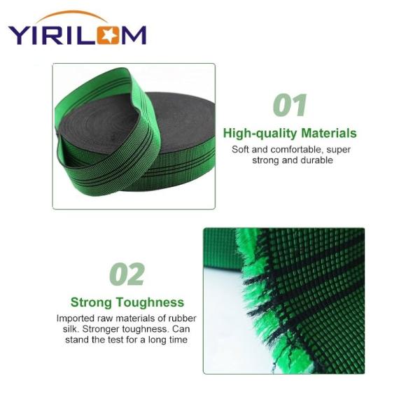 Sofá de tapicería Banda de telas elásticas de 4,7 cm Telas de poliéster de nylon