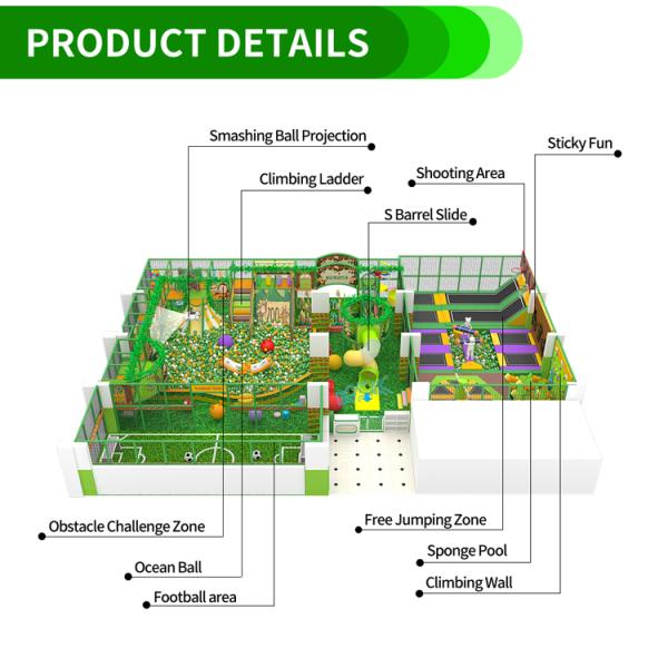 Soft Playland Children's Grassland Theme Commercial Indoor Playground Party Soft Playground Park