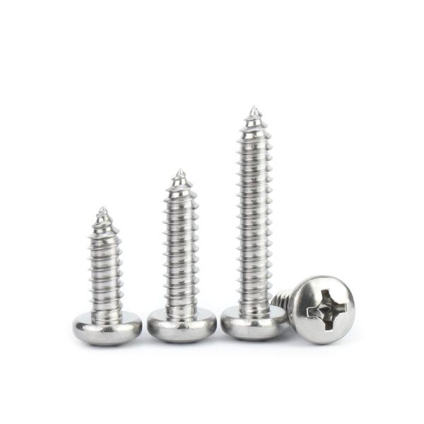 Self Tapping Screws, Stainless Steel, Cross Recessed Pan Head Wood Screws, Sheet Metal Tek Screws