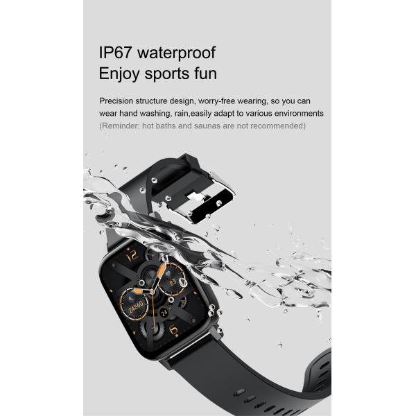 H80 RealTek 8762C отслежыватель деятельности при Smartwatch монитора кровяного давления 1,69 дюймов