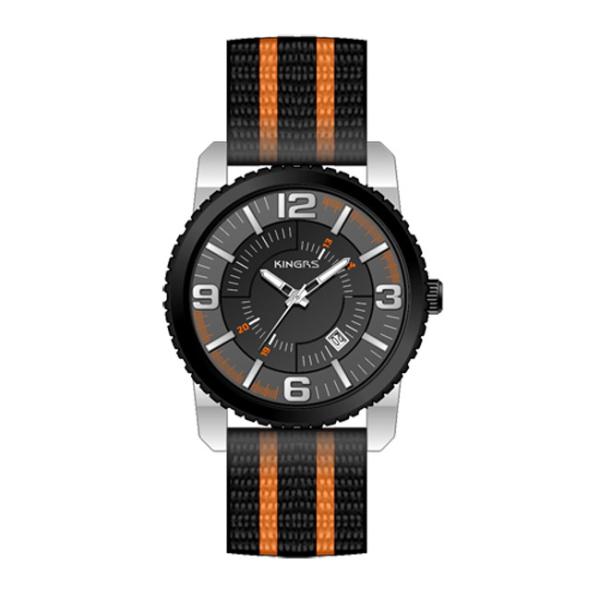 Men's Nylon Strap Large Face Watches Alloy Round Case Wrist Sports Watch