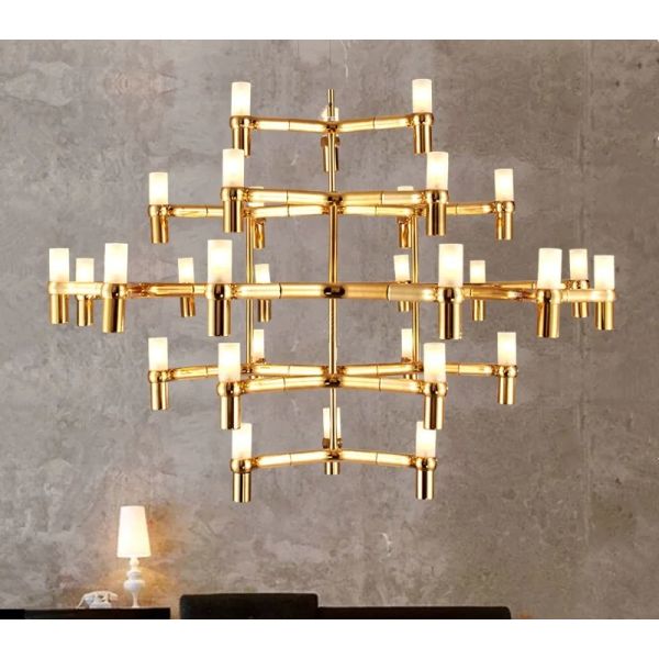 Crown Major Pendant lamp Nordic Tube chrome chandelier Crown Plana Mega Pendant(WH-AP-637)