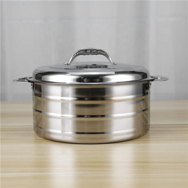 2L Double Wall Kitchen Soup Pots Stainless Steel 410 Food Keep Warm Pot