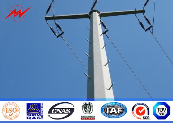 115KV 75Feet Tapered Round Steel Utility Power Poles / Galvanized Steel Pole