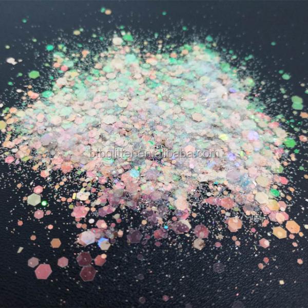Chunky PET Craft Glitter Powder in Eco-friendly Bulk Opal for Other Holiday Supplies