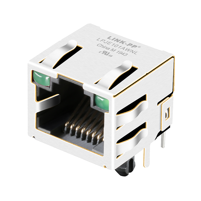 Плата порта LPJE101AWNL PCB FR4 RJ45 модульного Джек 1X1 вверх по пальцу EMI СИД
