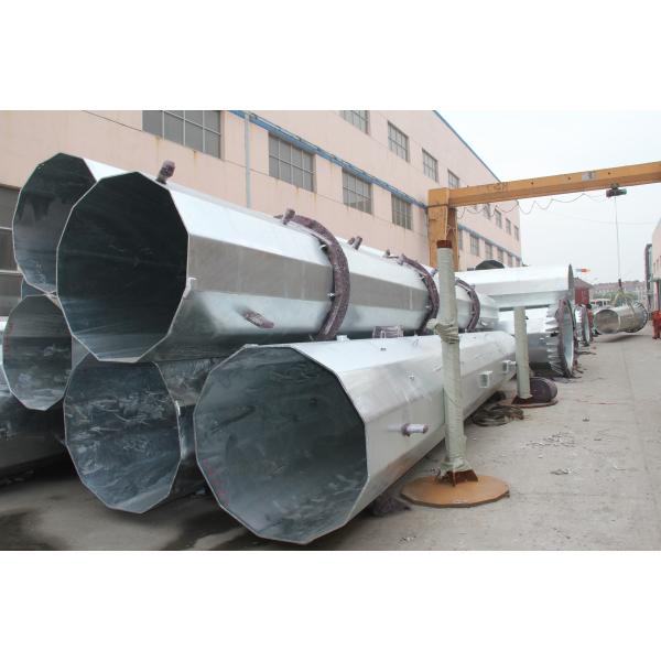 20m 24m 27m 30m Galvanized Metal Pole , Transmission Line Poles Long Life