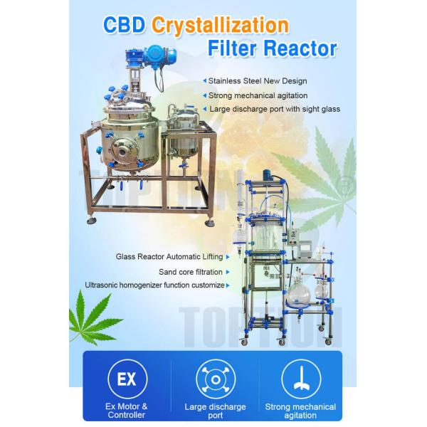 Stainless Steel Crystallization Reactor Toption 50L Jacketed Reactor