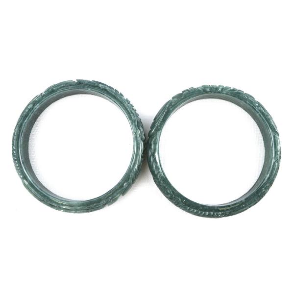 Real Women's Natural Carved Jade Bangles Polished Technique for Body Decoration Equipment