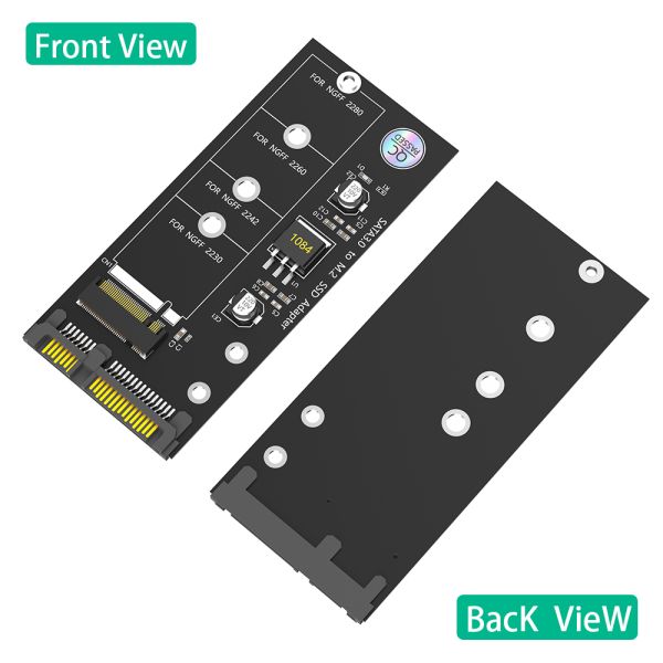 M.2 NGFF to SATA Adapter Card B Key/B & M Key SSD Converter for 2.5 Inch SATA III with 6Gbps Transfer Rate
