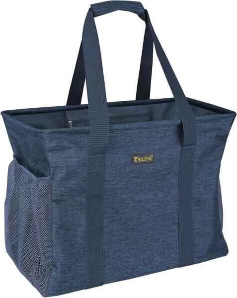 BALEINE EXTRA LARGE UTILITY TOTE BAG WITH WIRE FRAME FOR STORAGE (BLUE, 16.5''X14''X10'')