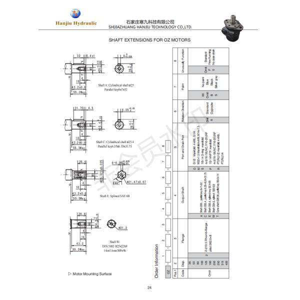 привод Шортмотор ОЗ 160мл/Р Хитачи мотора вала 25мм гидравлический роторный