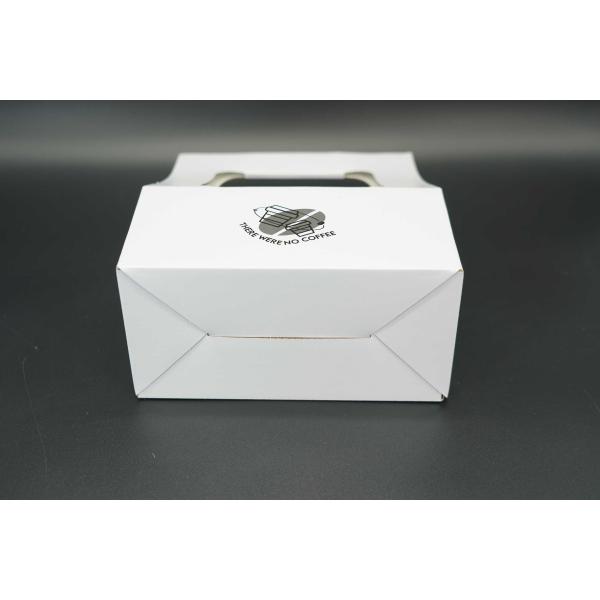 Custom Made Take Away Hot Drink Corrugated Paper Cup Carrier With Handle Coffee Paper Cup Holder