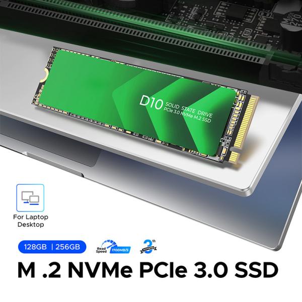 Interface PCIe 3.0 SSD de alta velocidade com NVMe M.2 SSD de 128 GB