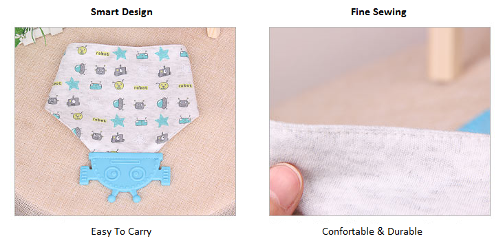 Кремний 100% хлопок Bibs Bandana младенца CE современный с Teether