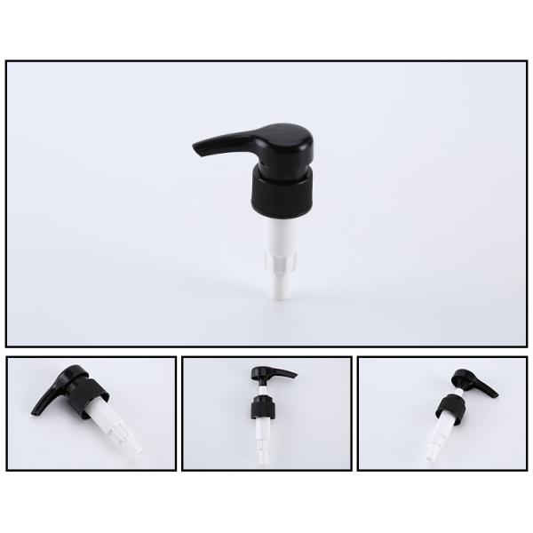 28mm Black Lotion Pump , Big Dosage 4cc Ribbed Plastic Liquid Soap Dispenser Pump