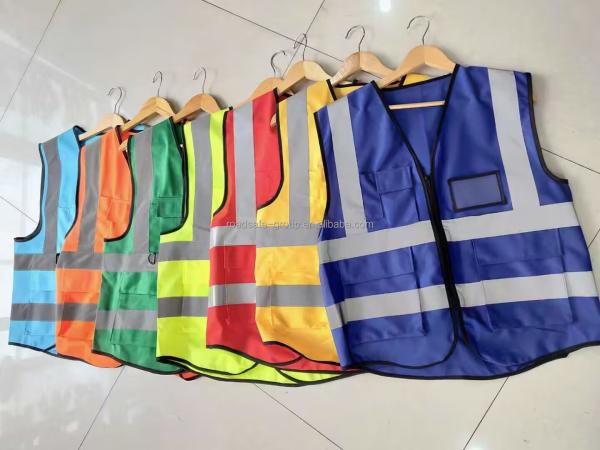 Customized Yellow Reflective Vest Hi Vis 100% Polyester High Visibility Vest