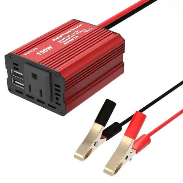 Red Color 150W Car Power Inverter 12V Dc Car Inverter Dc To Ac Power Inverter For Car Battery 150W Pure Sine Wave