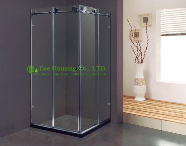 Showe Room best price Whole Shower 304 stainless steel Complete Square Sliding Mobile Frameless Sliding Tempered Glass