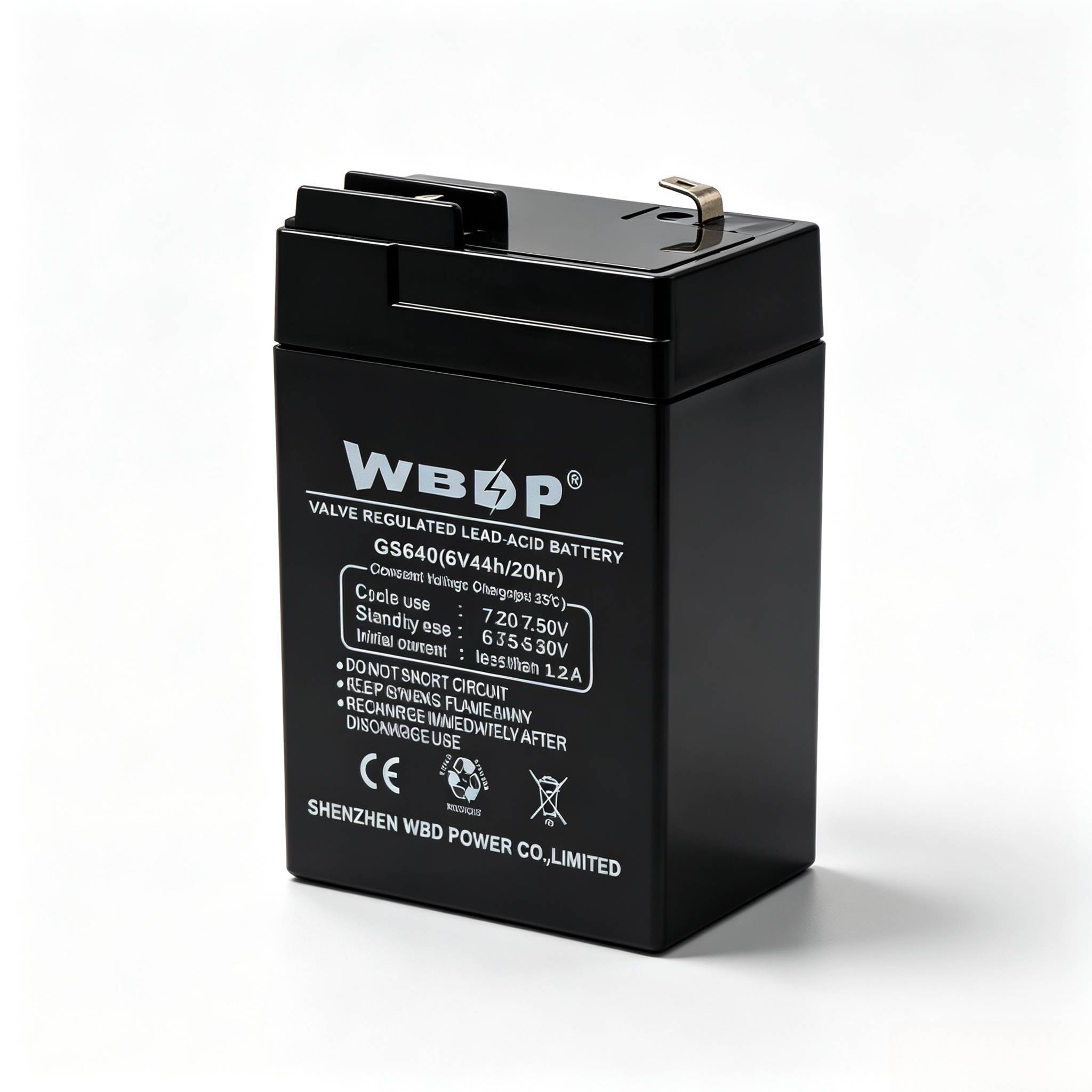 Multipurpose 6V 4Ah Lead Acid Battery Compact AGM Sealed Battery Low Discharge Rate
