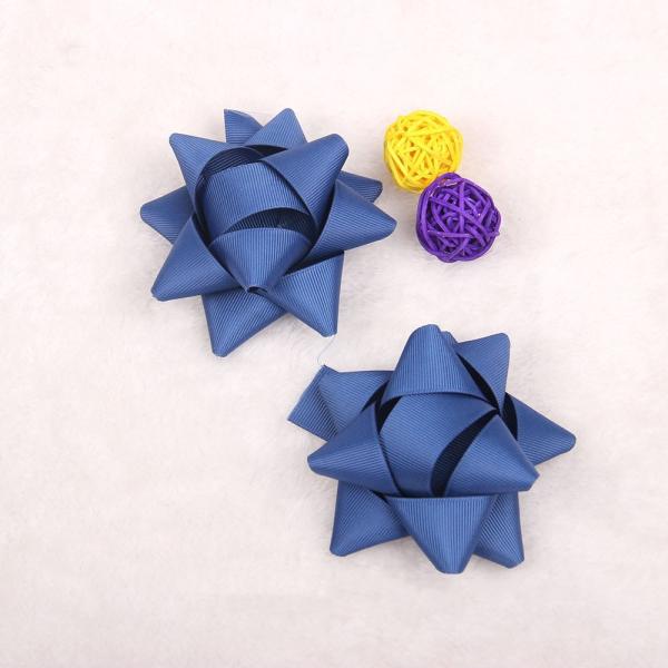 Satin Pull Bow Ribbon Star  Gift Wrapping Decoration Pre Made Solid Blue Color
