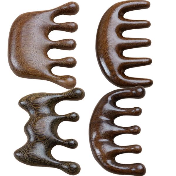 Wooden Wide Teeth Comb Head Meridian Massage Instrument for Anti Static Hairdressing