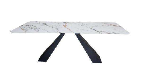 Modern Rectangle Dining Table Set Metal Sintered Stone Dining Table and 6 Chairs Luxury Dining Room Furniture