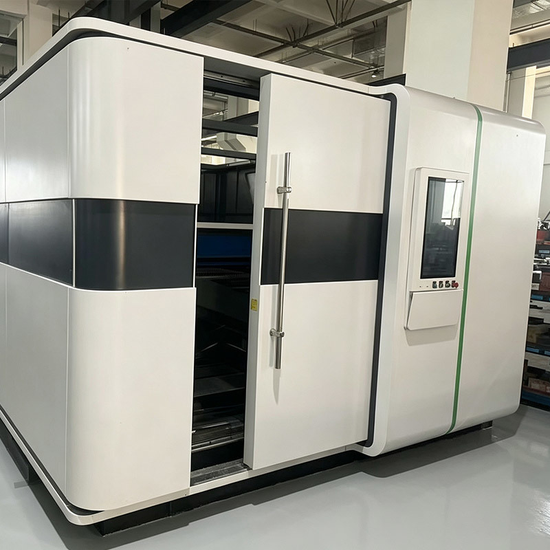 Laser Cutting Machines 8M Fully Enclosed Dual Pallet Exchange 8000x2500mm Sheet Cutter With 15000W Laser