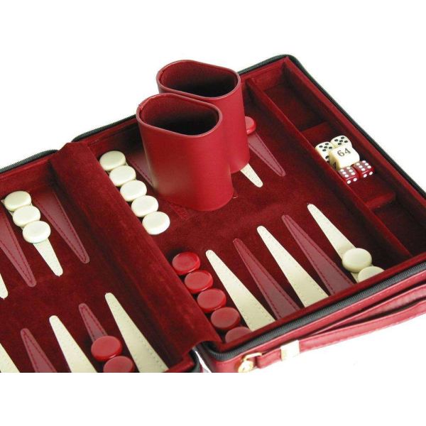 High End Leather Backgammon Case Custom Design Handmade Zipper Travel Backgammon Set