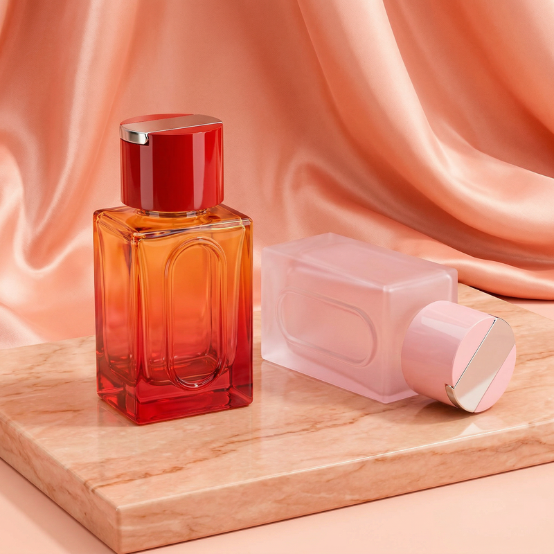 Anding Wholesale Supplier Custom Printing Luxe 100ml Square Premium Refillable Spray Empty Glass Perfume Bottle