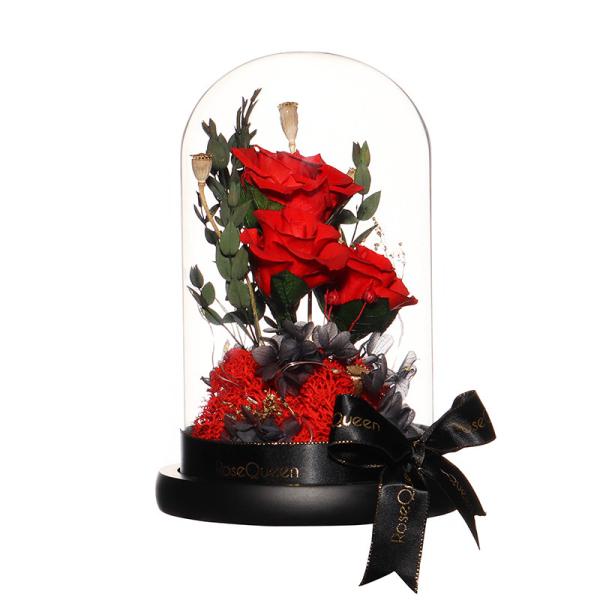 Os presentes para os amantes quentes vendem rosas eternos preservaram flores em presentes do dia de Valentim para o dia do Natal e de mãe