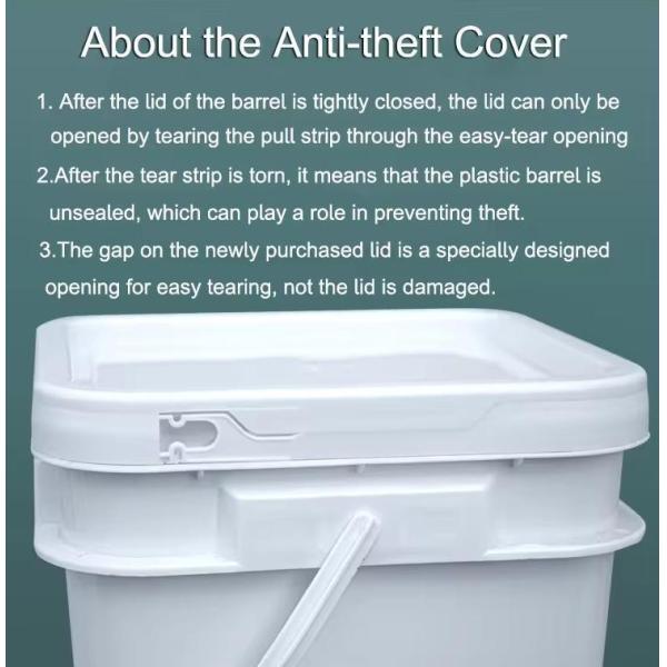 Initial Payment Food Grade Square Rectangle Plastic White Container PP Bucket with Lid