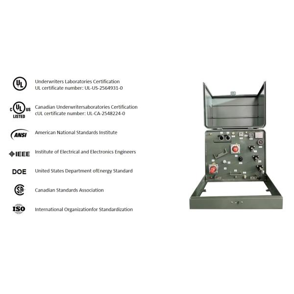 Transformador montado en una plataforma de fase única de 25Kva Transformador montado en tierra sumergido en aceite de 34500V a 120V MV&HV