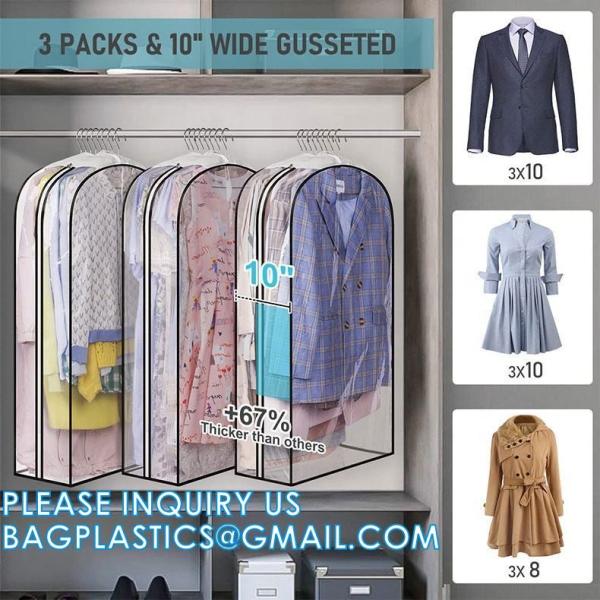 Clear Plastic Garment Bags Hanging Clothes Bags Dress Bag For Gowns Long With Zipper For Closet