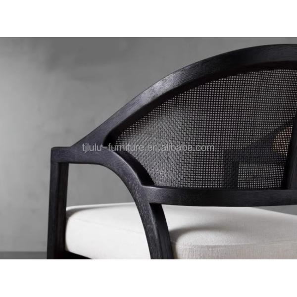 Simple Nordic Design Modern Solid Wood Rattan Fabric Dining Room Chair for Morden Restaurant