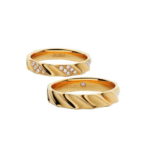 18K Bling Rose Gold OEM Men19 Women14 Couple Pair Rings