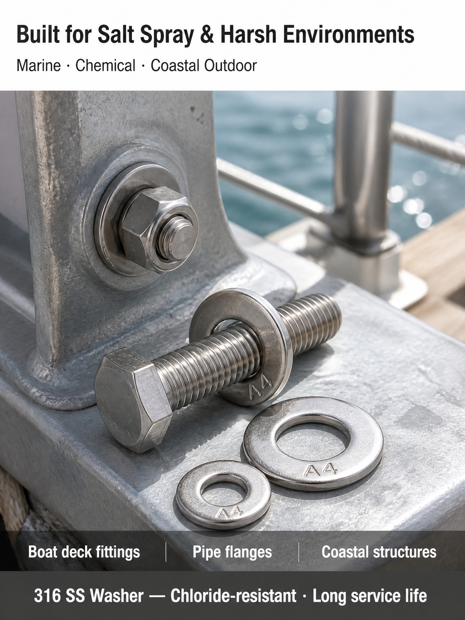 Factory 316 Flat Washer Seawater Salt Spray Rust Resistant Washer Thickening Increase Stainless Steel Flat Washer Non-calibration