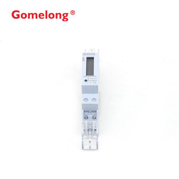 CE Standard 1pole width mini din rail kwh energy meter with super capacitor
