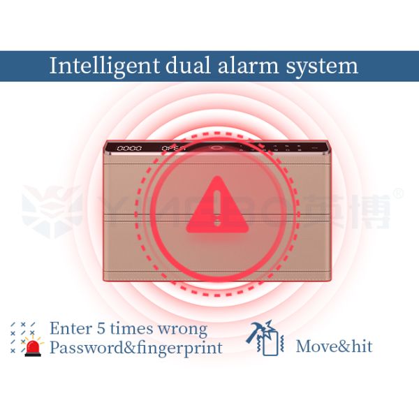 Double Layers Solid Steel Leather-Covered Jewelry Small Safe Box Biometric Recognition